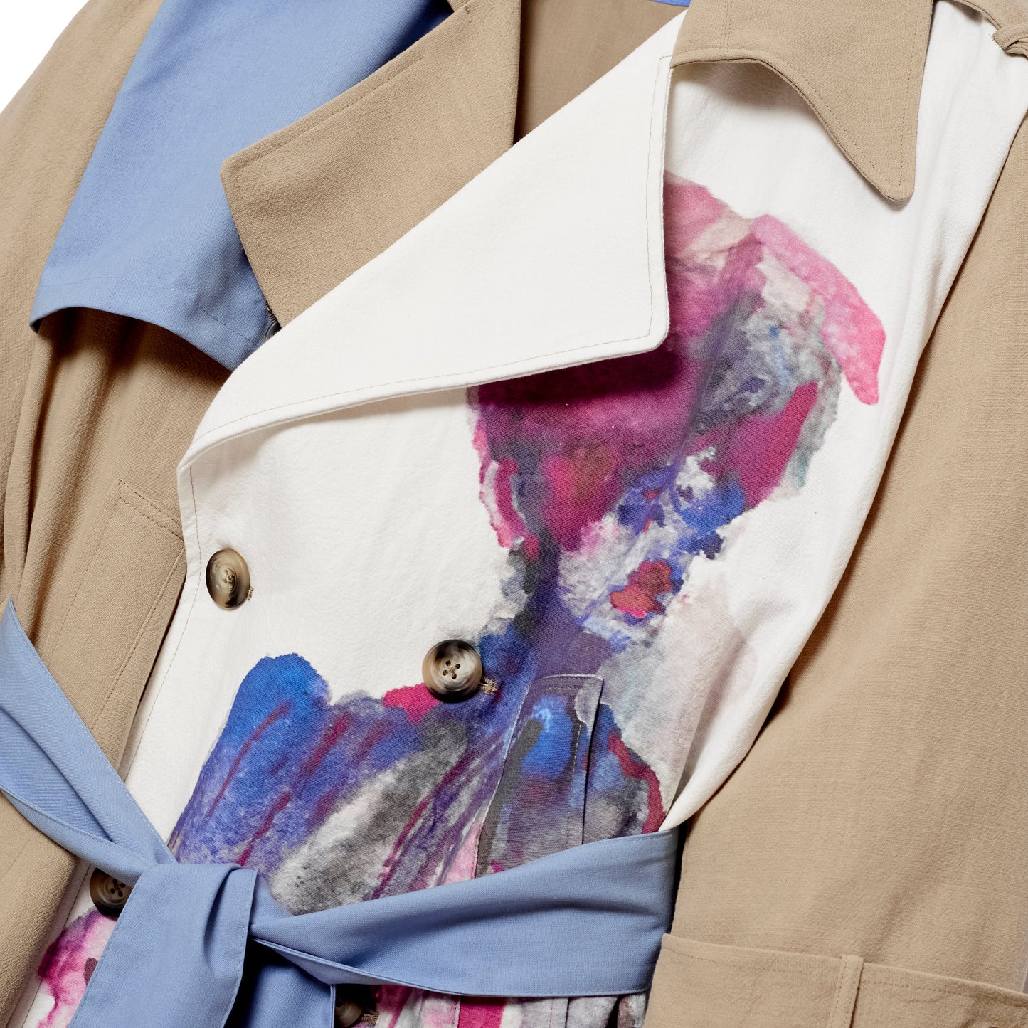 Painted Girl Trench Coat