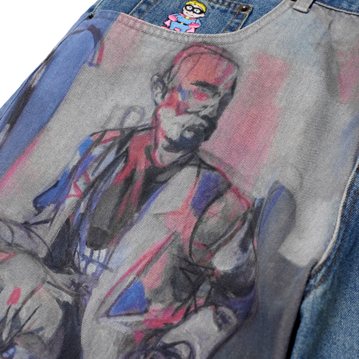 Painted Panel Shorts [Light Wash]