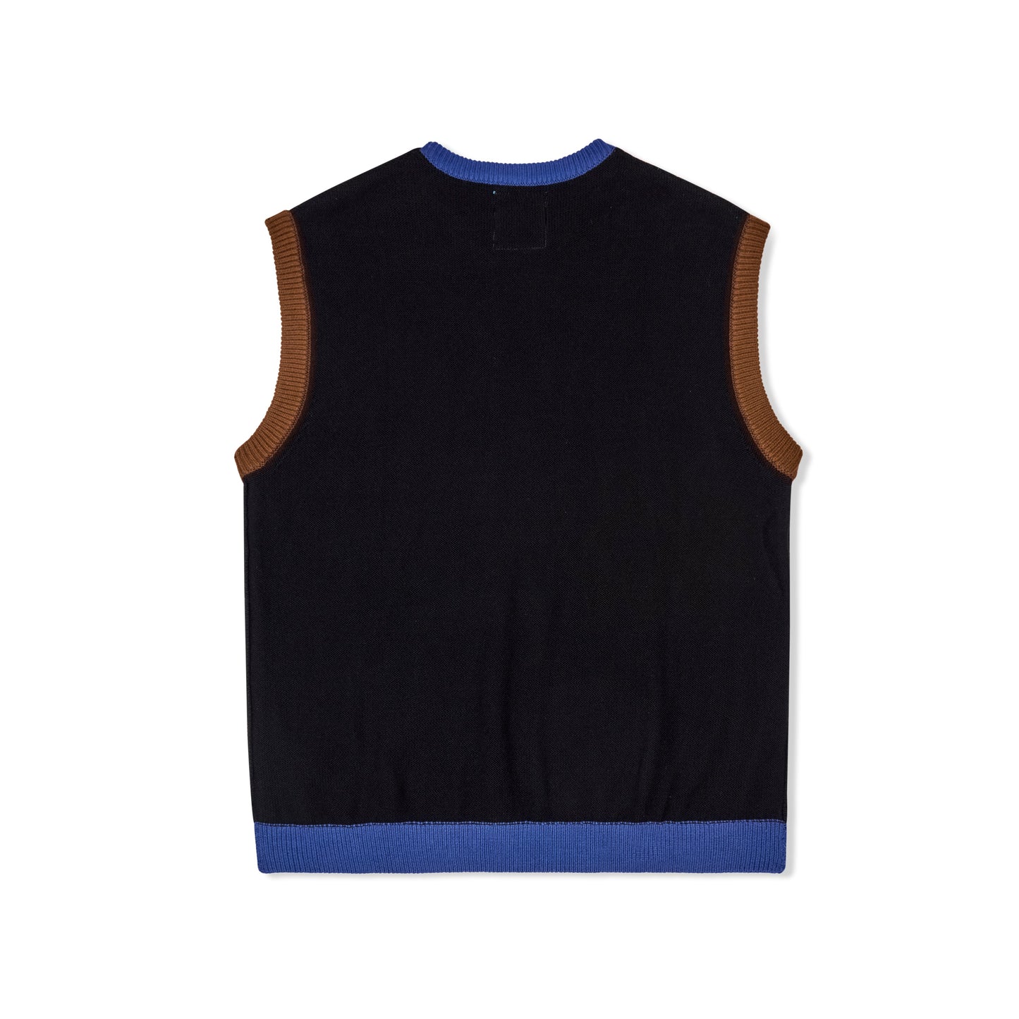 Reverse Knit patchwork Face Vest [Blue/ Multi]
