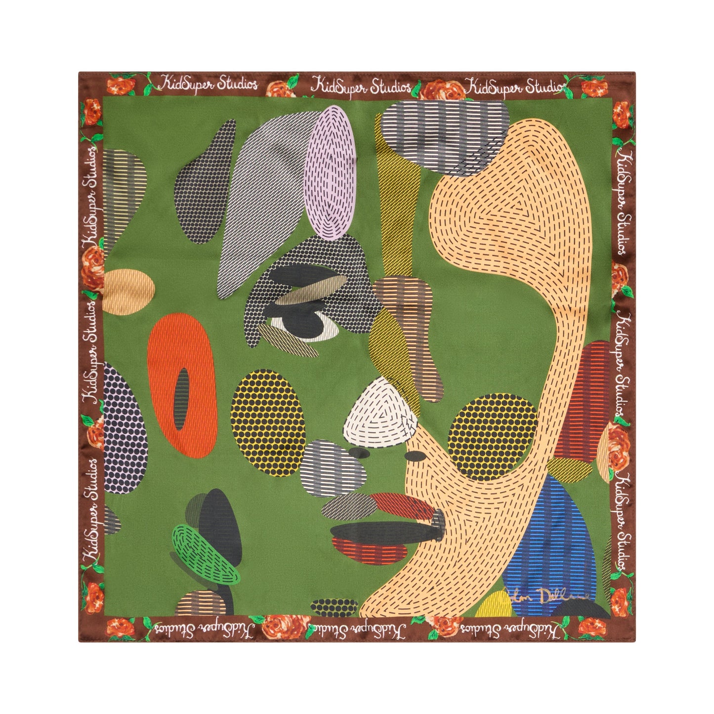 Face dots silk scarf [Multi]