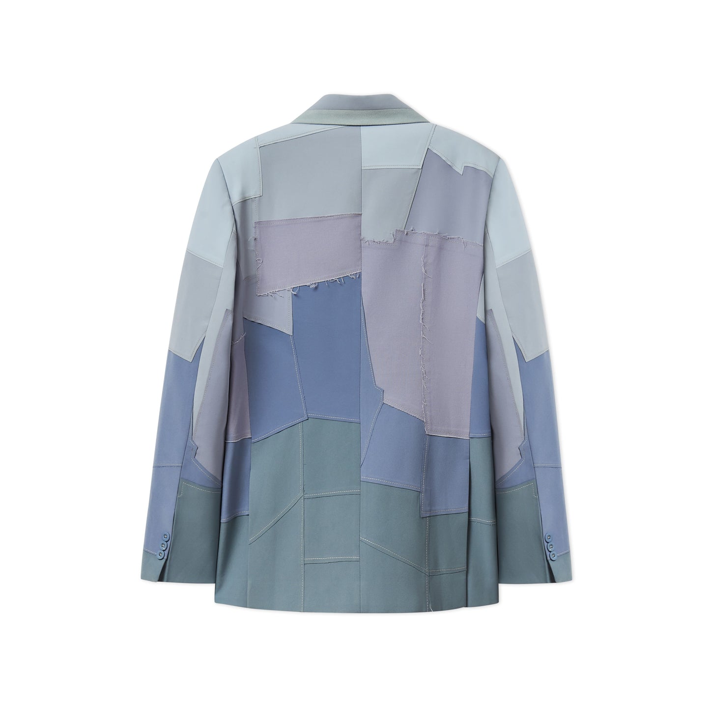 Patchwork Gradient Suit Top [Blue]