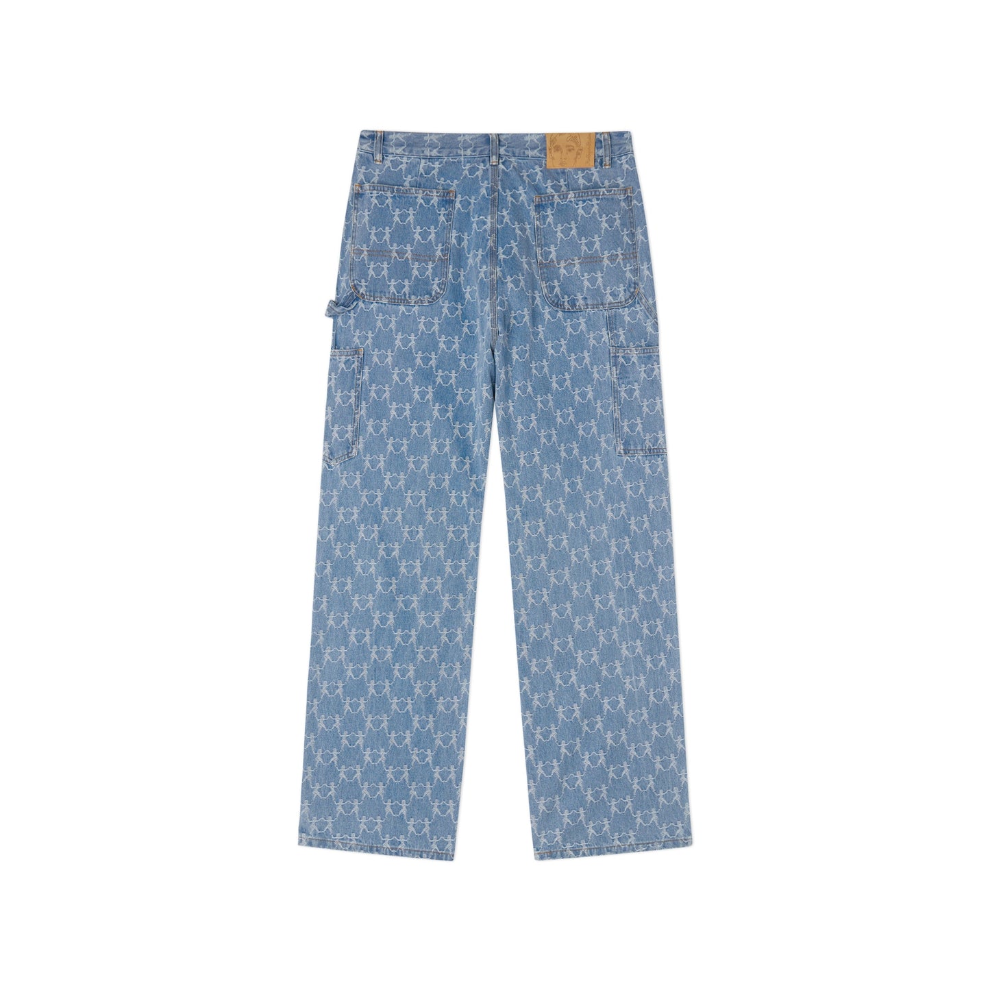 Dancing Ladies Jacquard Double Knee Jeans [Blue]