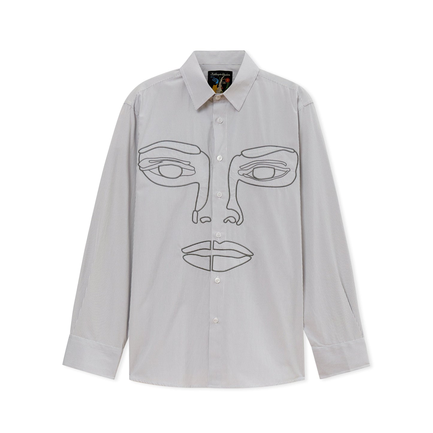 Face Stripe Button Up [Blue Stripe]