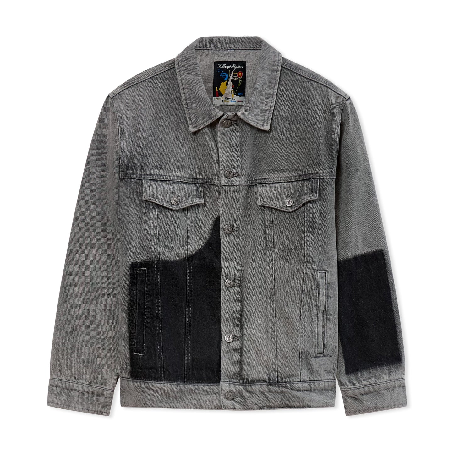 Sun Faded Denim Running Man Jacket [Gray]