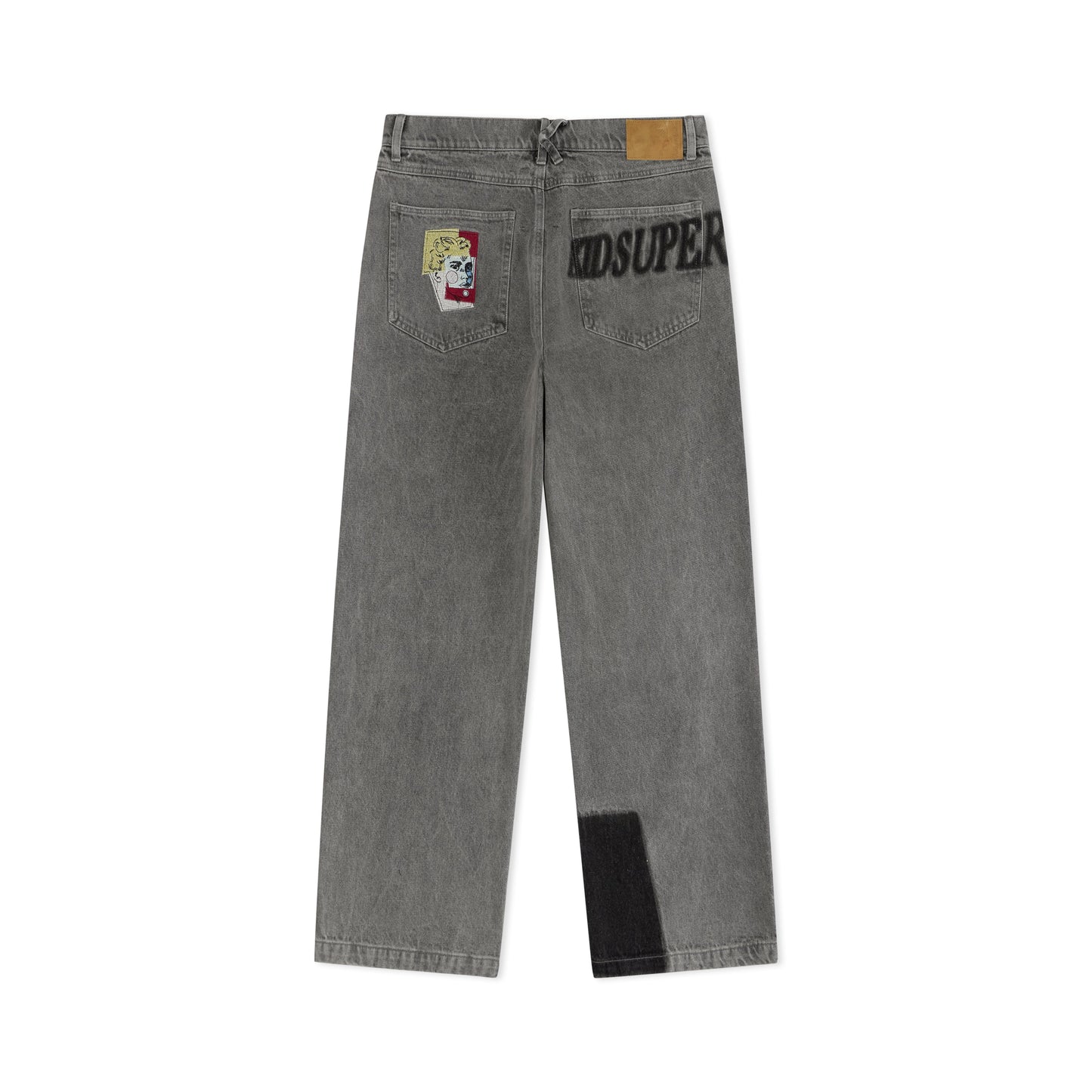 Sun Faded Denim Running Man Jeans [Gray]