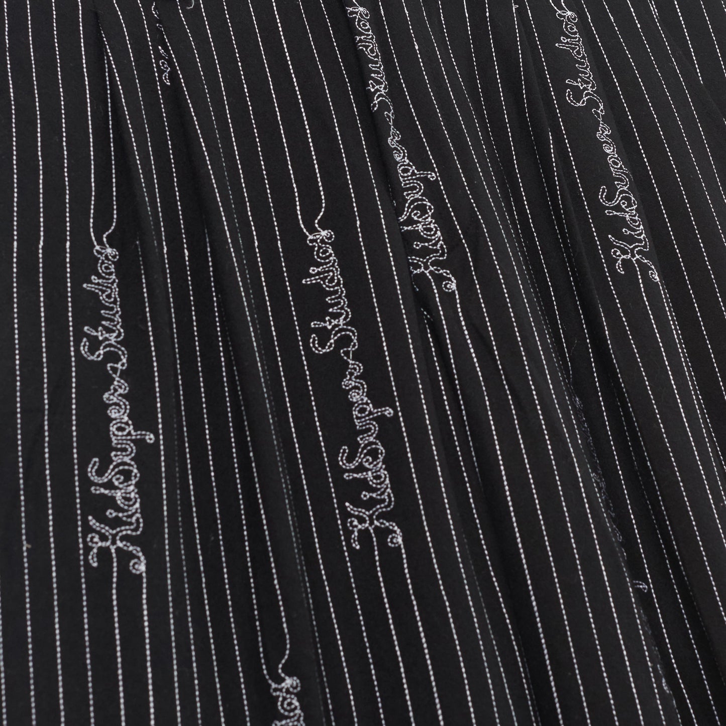 Embroidered KS Pinstripe Suit Bottom [Black]