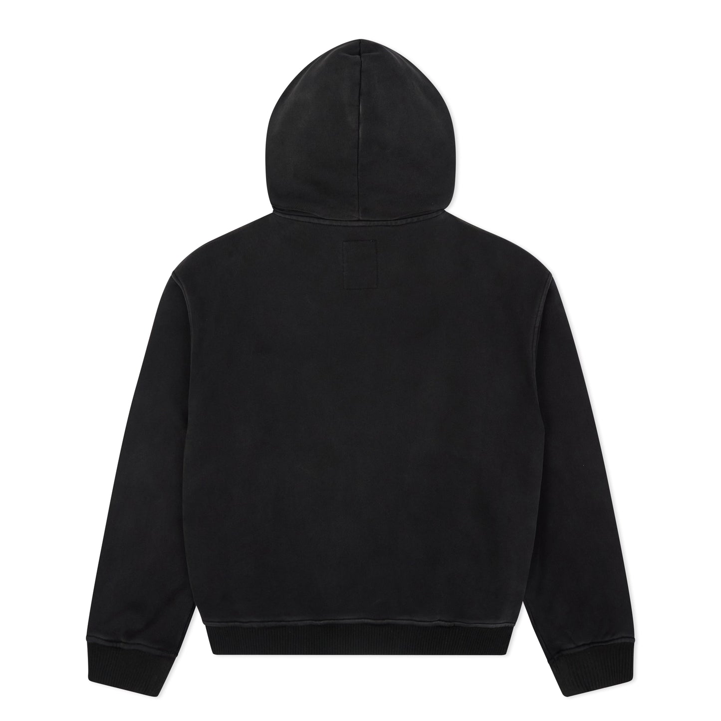 Patchwork Face Heavyweight Zip Up Hoodie [Black]
