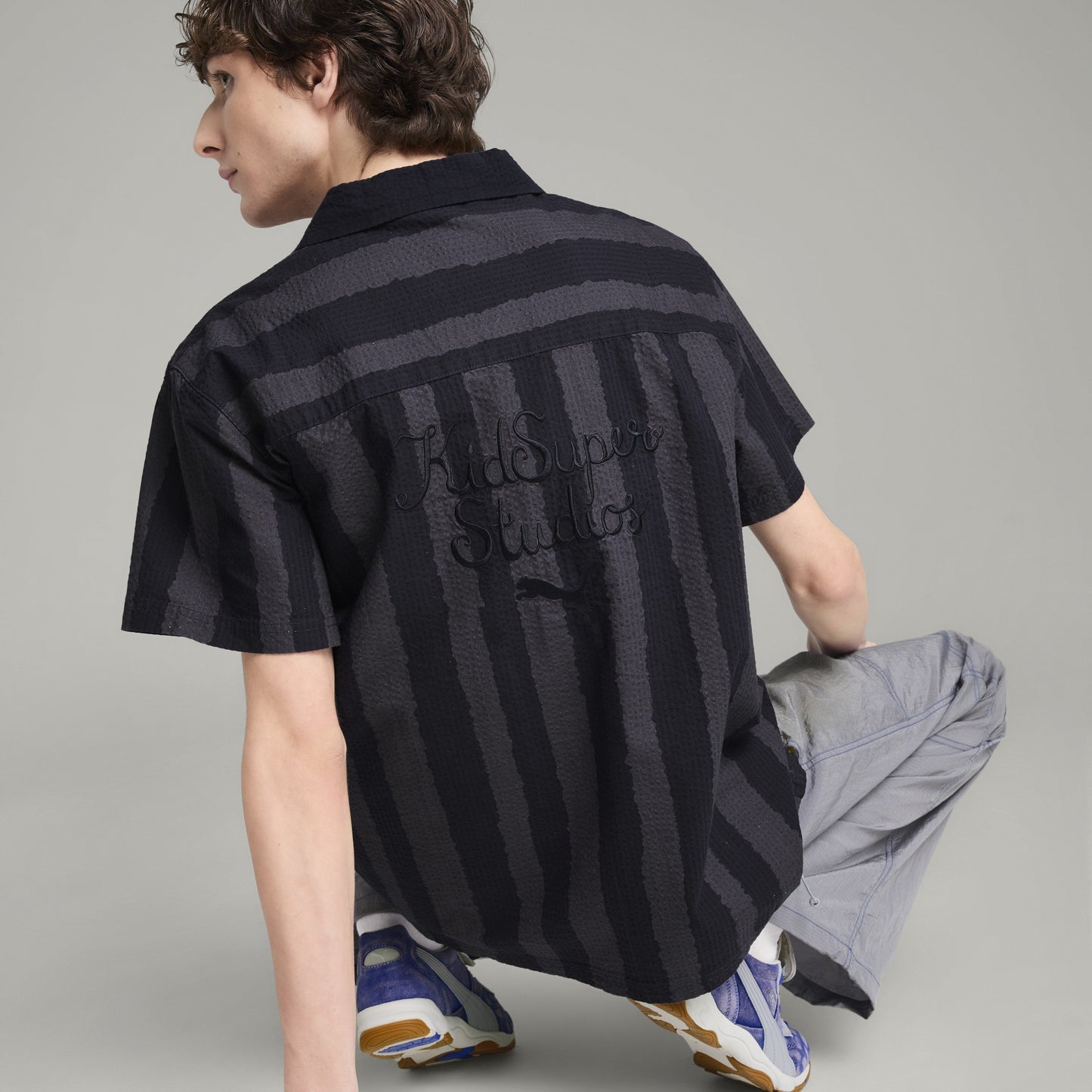 PUMA X KIDSUPER FACE SEERSUCKER SHIRT [New Navy]