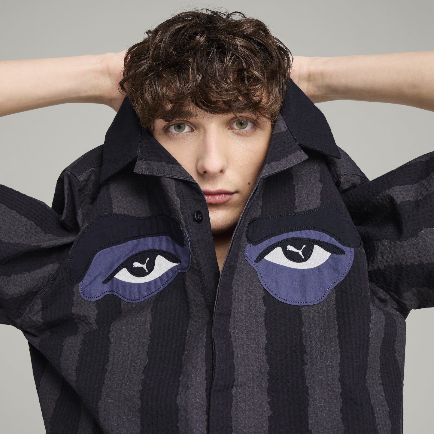 PUMA X KIDSUPER FACE SEERSUCKER SHIRT [New Navy]