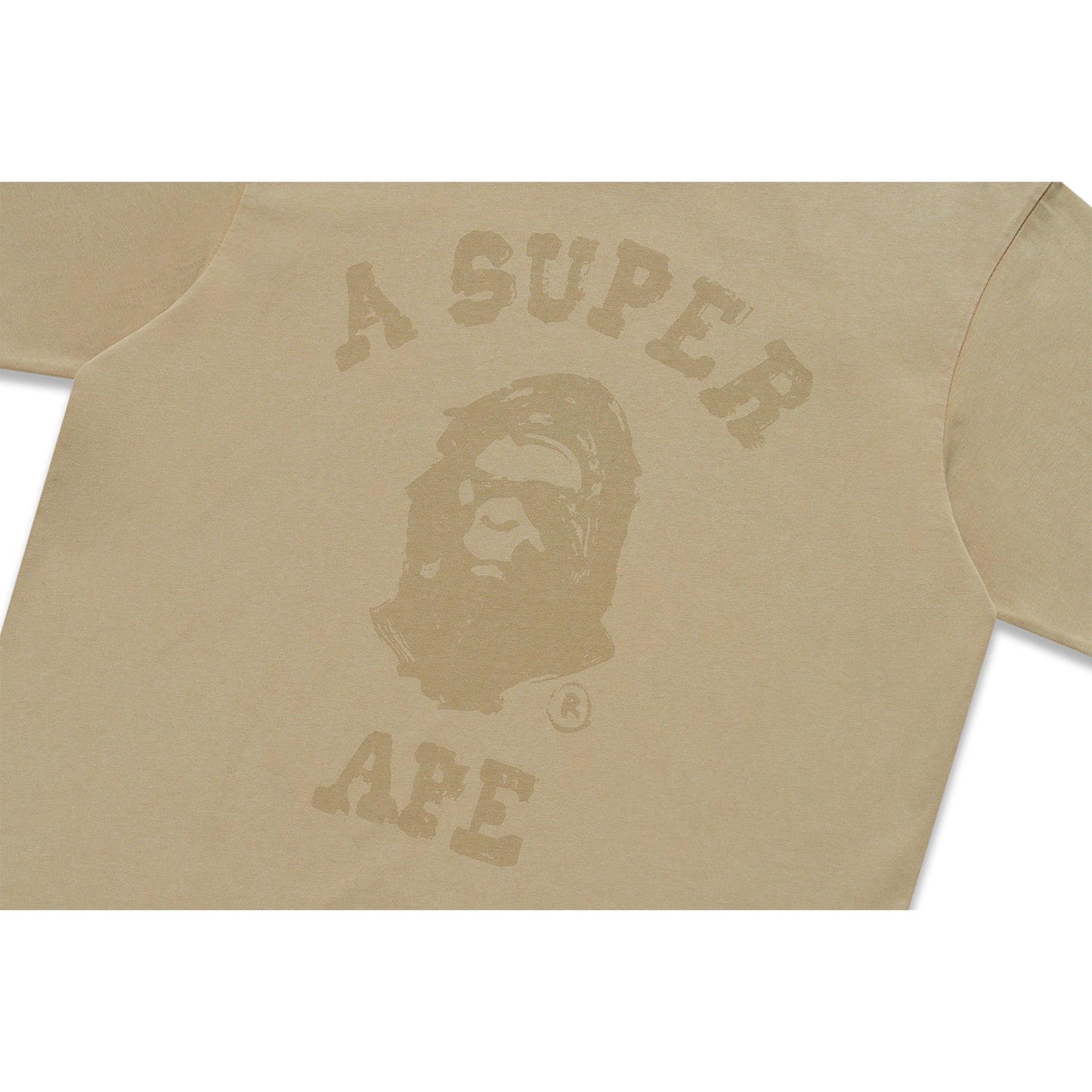 BAPE X KIDSUPER GARMENT DYE COLLEGE LOGO TEE [BEIGE]