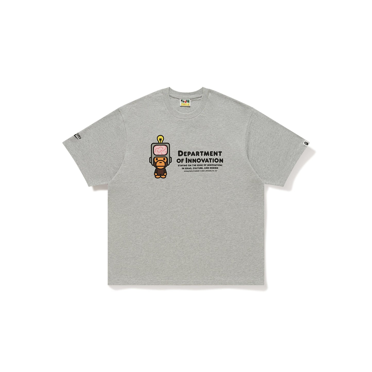 BAPE X KIDSUPER MILO DEPT. OF INNOVATION TEE [GRAY]