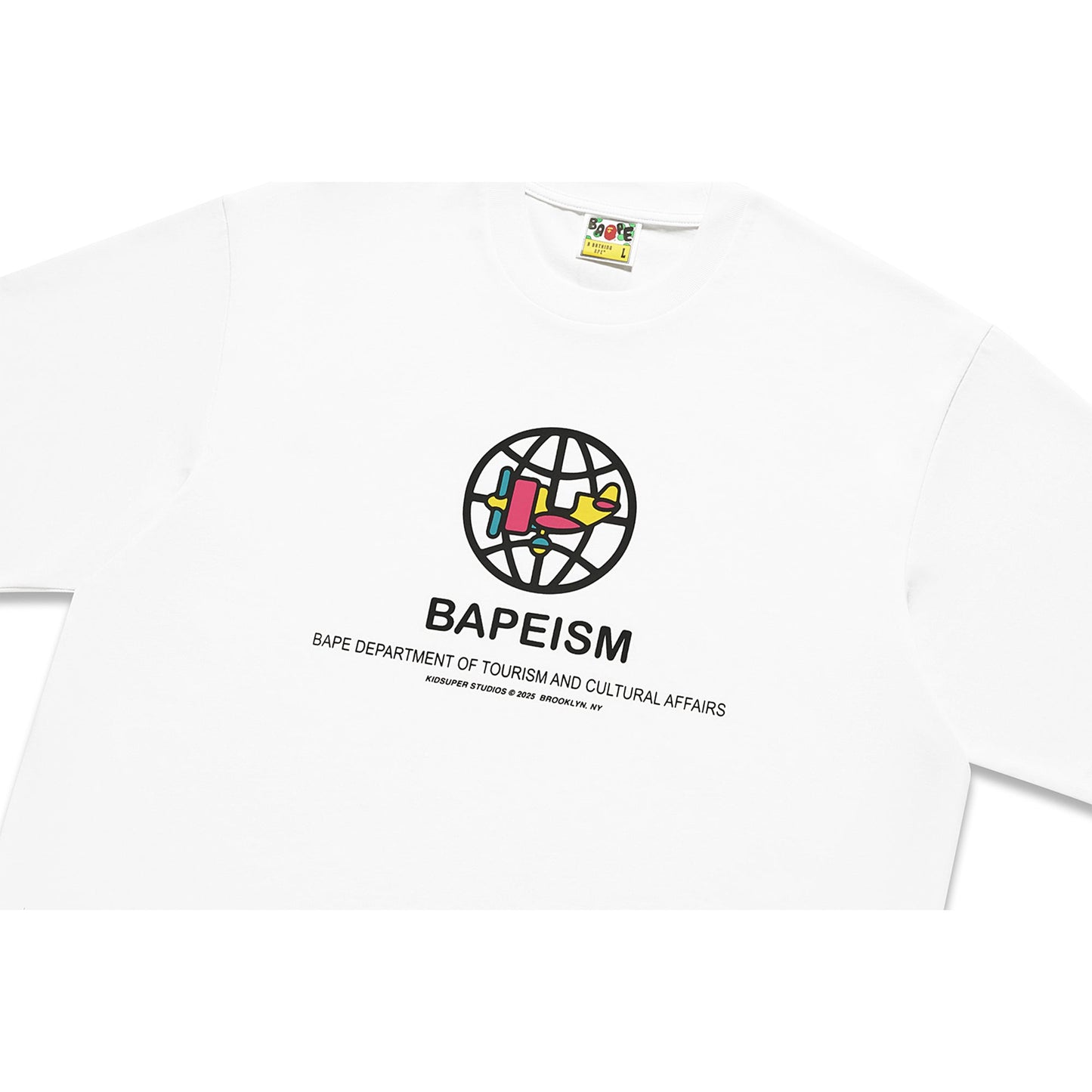 BAPE X KIDSUPER BAPEISM LOGO TEE [WHITE]