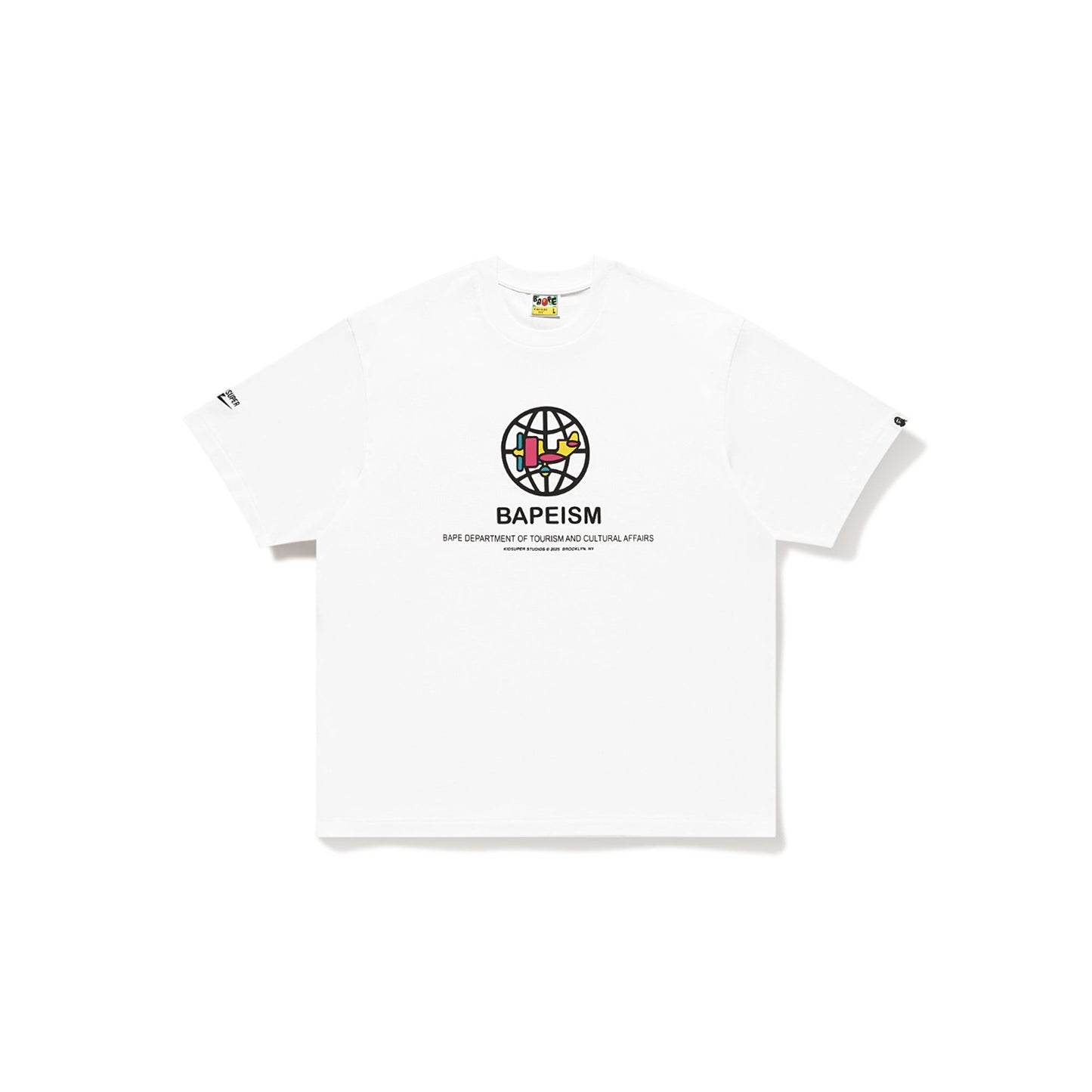BAPE X KIDSUPER BAPEISM LOGO TEE [WHITE]