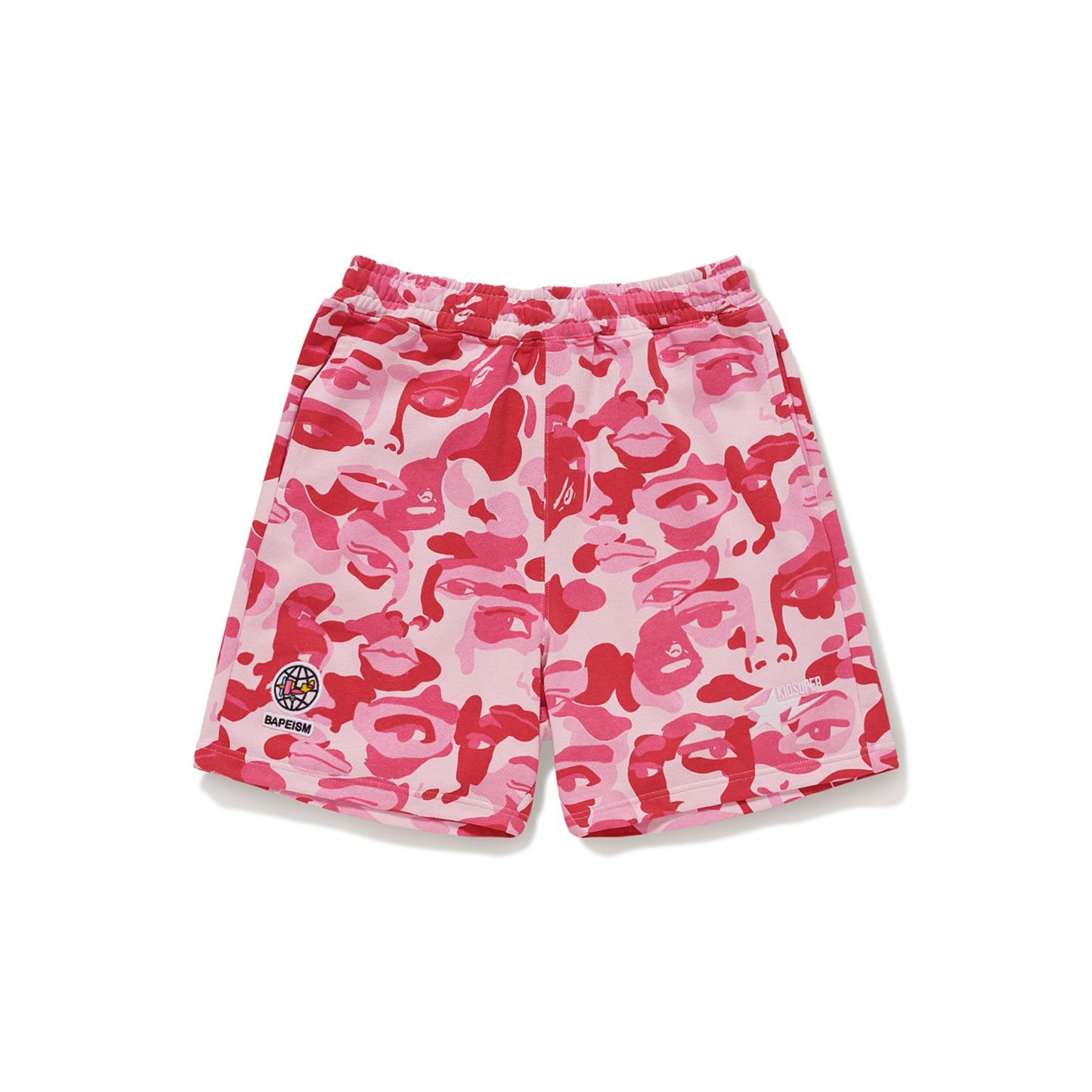 BAPE X KIDSUPER CAMO SWEAT SHORTS [PINK]