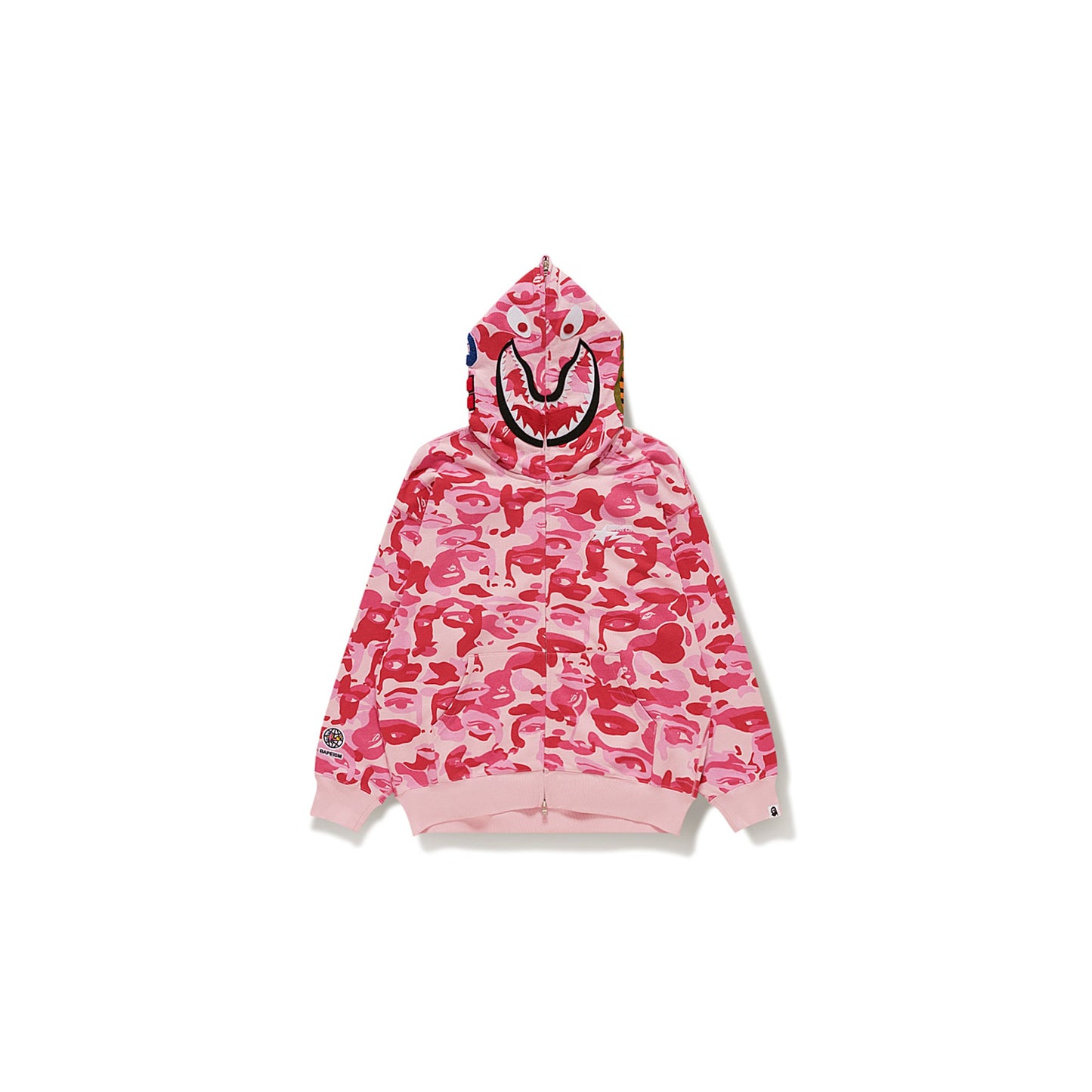 BAPE X KIDSUPER CAMO SHARK FULL ZIP HOODIE [PINK]